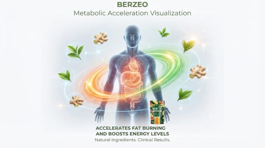 Infographic showing 8-10x metabolism increase after using Berzeo.
