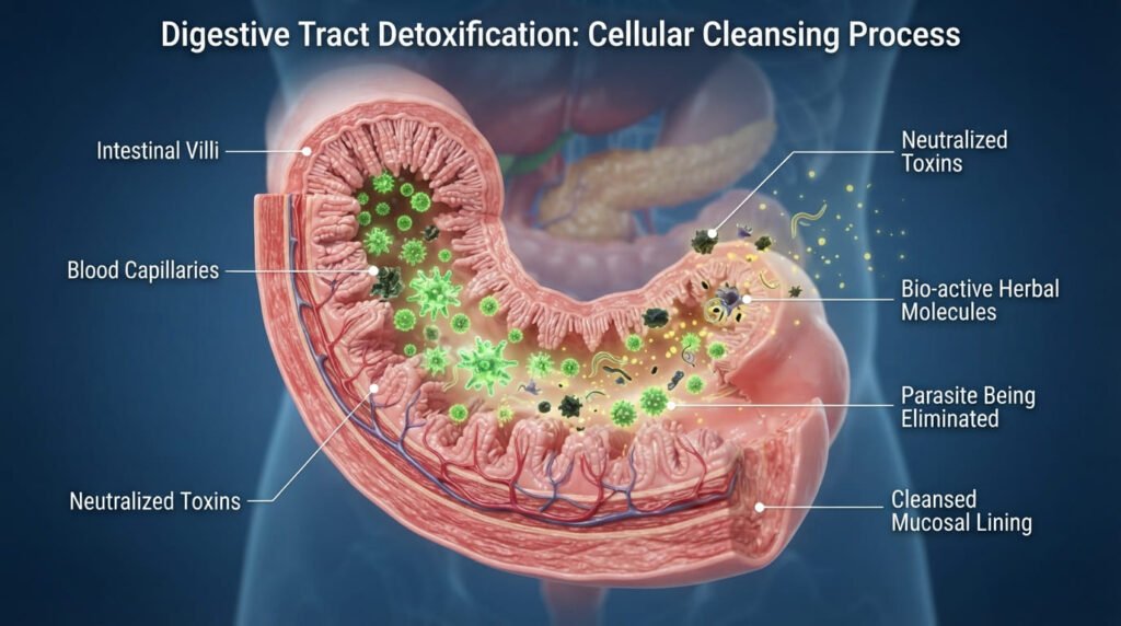 Fresh wormwood, turmeric root, and gotu kola used in Toxic OFF formula