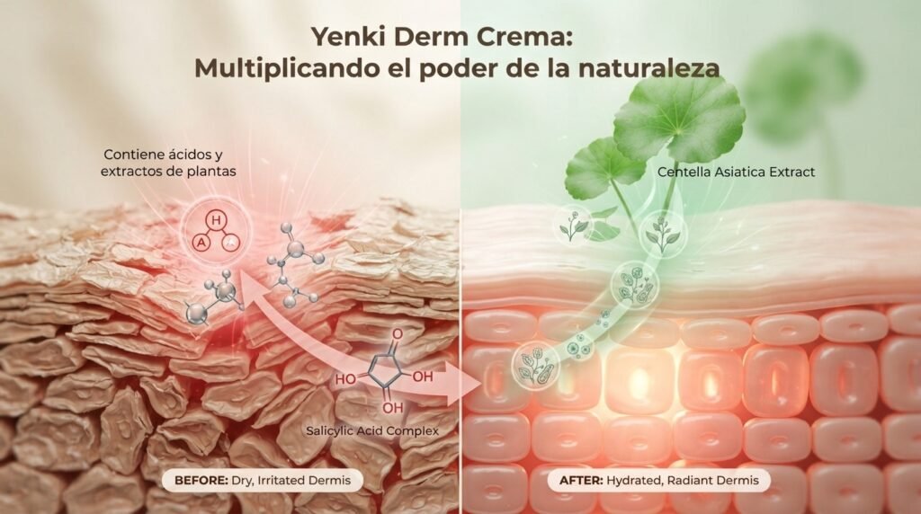Natural soothing ingredients in Yenki Derm psoriasis cream for skin regeneration